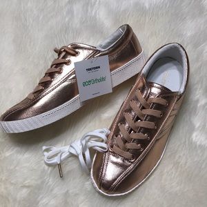 tretorn rose gold sneakers